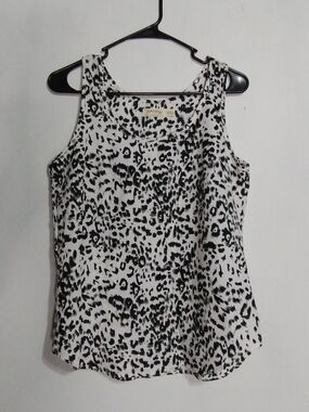 Faded Glory Black & White Leopard Print Camisole
